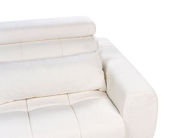 Sofa Hvit Boucle 2-seters Polstring med Justerbare Nakkestøtter Moderne stil Stuemøbler