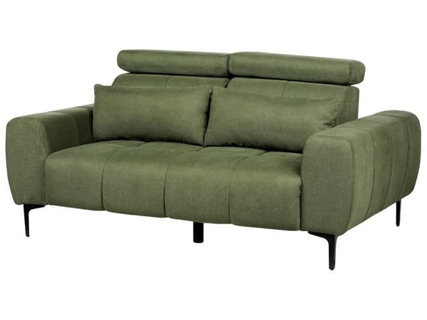 Sofa Grønn Stoff med 2-seters Justerbare Nakkestøtter Moderne møbler Stue