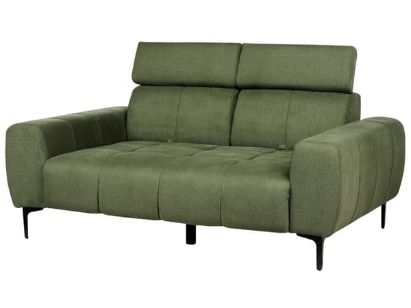 Sofa Grønn Stoff med 2-seters Justerbare Nakkestøtter Moderne møbler Stue