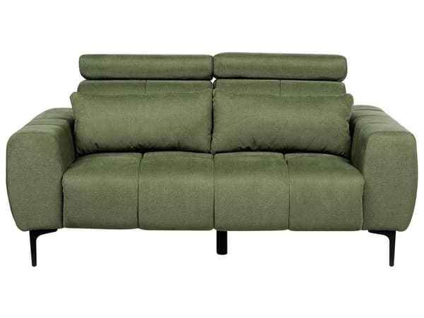 Sofa Grønn Stoff med 2-seters Justerbare Nakkestøtter Moderne møbler Stue
