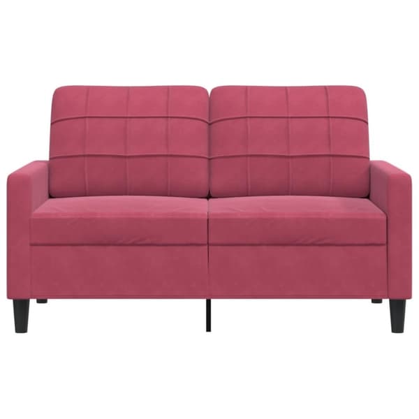 vidaXL 2-sitssoffa vinröd 120 cm sammet