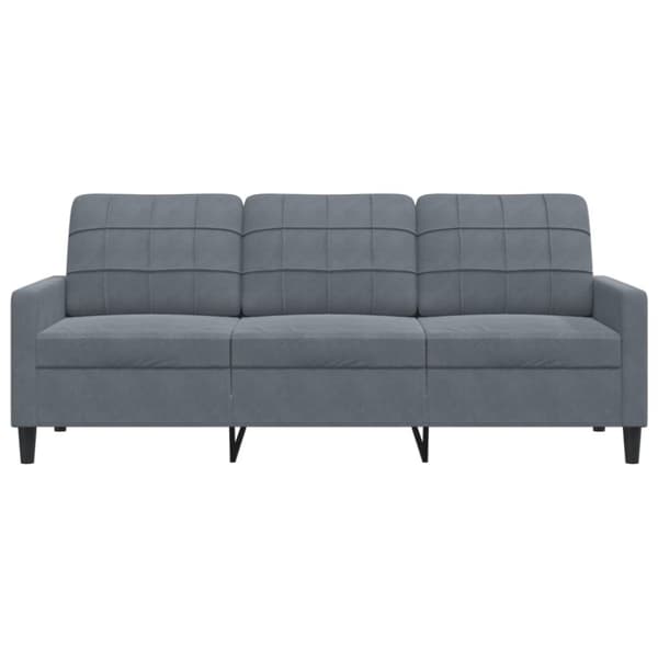 vidaXL 3-sitssoffa mörkgrå 180 cm sammet