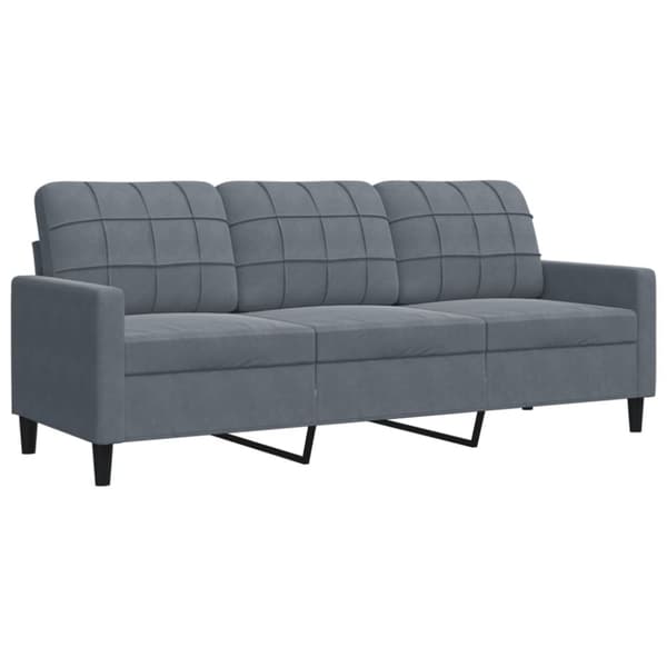 vidaXL 3-sitssoffa mörkgrå 180 cm sammet