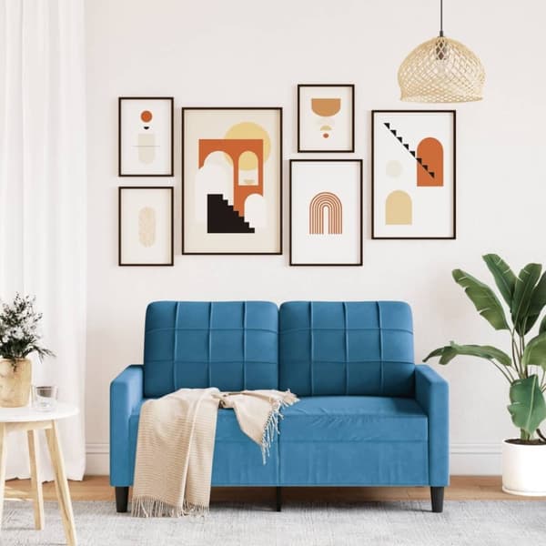 vidaXL 2-personers sofa 120 cm fløjl blå