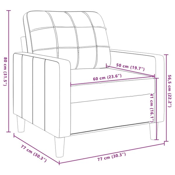 vidaXL Fåtölj Rosa 60 cm sammet