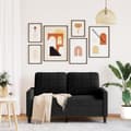 Miniatyrbild 4 av 9: vidaXL 2-sitssoffa ljusgrå Svart 120 cm sammet