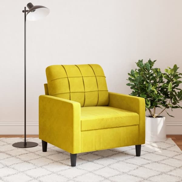 vidaXL Fåtölj Gul 60 cm sammet