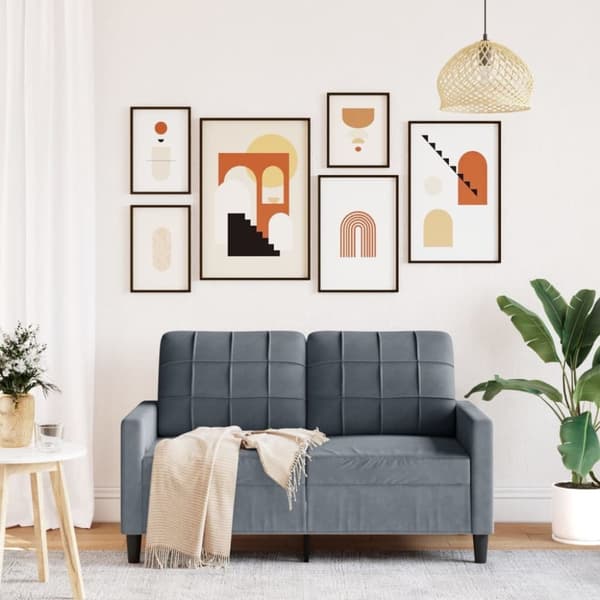 vidaXL 2-personers sofa 120 cm velour mørkegrå