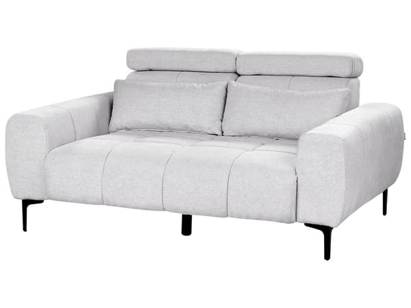 Soffa 2-sits Grå Tygklädsel med Justerbara Nackstöd Modern Stil Vardagsrumsmöbler