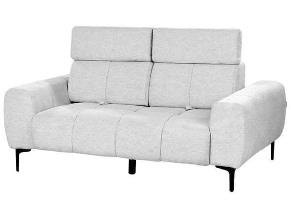 Soffa 2-sits Grå Tygklädsel med Justerbara Nackstöd Modern Stil Vardagsrumsmöbler