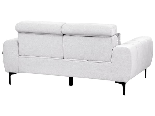 Soffa 2-sits Grå Tygklädsel med Justerbara Nackstöd Modern Stil Vardagsrumsmöbler