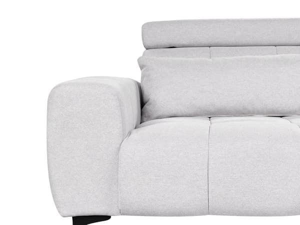 Soffa 2-sits Grå Tygklädsel med Justerbara Nackstöd Modern Stil Vardagsrumsmöbler