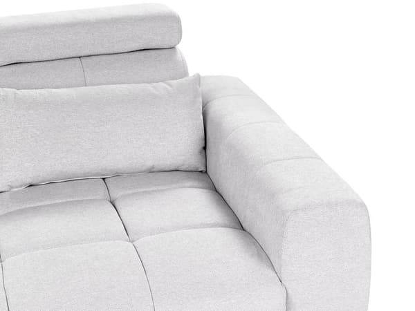 Soffa 2-sits Grå Tygklädsel med Justerbara Nackstöd Modern Stil Vardagsrumsmöbler