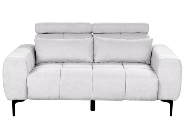 Soffa 2-sits Grå Tygklädsel med Justerbara Nackstöd Modern Stil Vardagsrumsmöbler