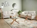 Miniatyrbillede 4 af 11: Sofa Lys beige stof Træramme Svingfjedre Stue 2 sæder moderne stil Stue Opholdsrum