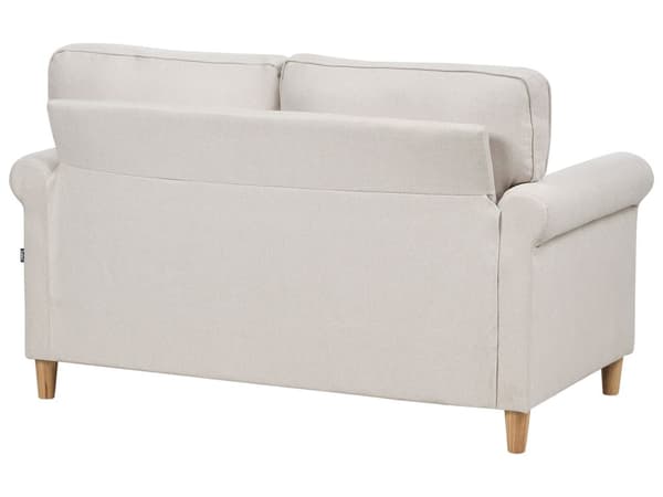 Sofa Lys beige stof Træramme Svingfjedre Stue 2 sæder moderne stil Stue Opholdsrum