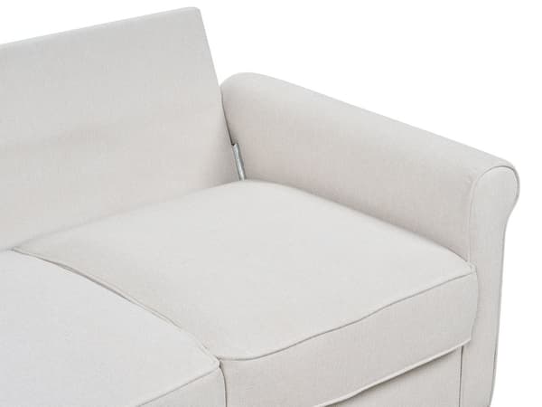 Sofa Lys beige stof Træramme Svingfjedre Stue 2 sæder moderne stil Stue Opholdsrum