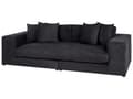 Miniatyrbillede 4 af 11: Sofa sort 3-personers polstret stof med dekorative hynder bred Skandinavisk stil moderne