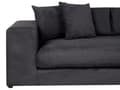 Miniatyrbillede 6 af 11: Sofa sort 3-personers polstret stof med dekorative hynder bred Skandinavisk stil moderne