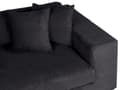 Miniatyrbillede 7 af 11: Sofa sort 3-personers polstret stof med dekorative hynder bred Skandinavisk stil moderne