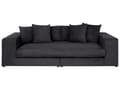 Miniatyrbillede 1 af 11: Sofa sort 3-personers polstret stof med dekorative hynder bred Skandinavisk stil moderne