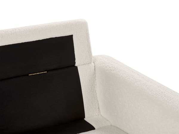 Sohva valkoinen bukleekangas verhoiltu puujalat kolmelle nappikoristeltu olohuoneen retro minimalistinen tyyli