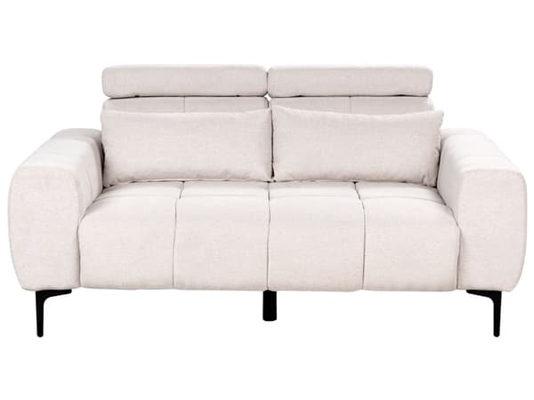 Sofa Beige 2 Personers Tyk Polstret Dyb Blød Stofsofa til Stuen Moderne Inspiration Stue Møbel Moderne