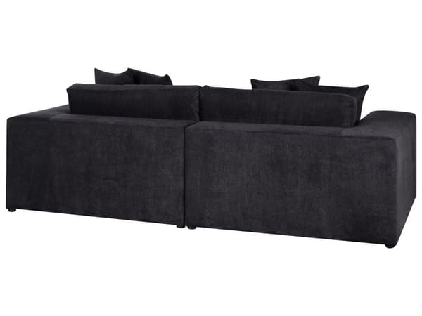 Sofa Stoff Polyester Svart 240 cm x 120 cm x 61 cm Sofa 3-Seter Polstret Rygg Armlener Stue Moderne Komfortabel