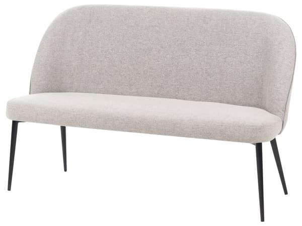 Kökssoffa Ljusgrå Polyester Tyg Klädsel 2-sits Metallram Svarta Ben Bänk