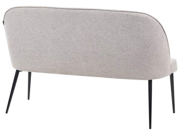 Kökssoffa Ljusgrå Polyester Tyg Klädsel 2-sits Metallram Svarta Ben Bänk