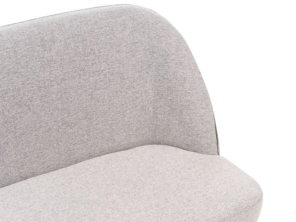 Kökssoffa Ljusgrå Polyester Tyg Klädsel 2-sits Metallram Svarta Ben Bänk