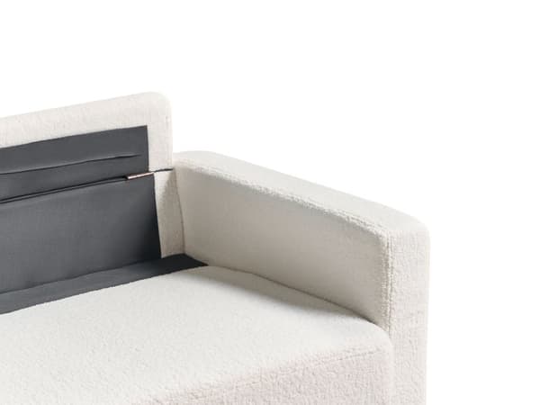 Soffa Off-White Tygklädsel 2-sits Knapptuftad med Två Kuddar Retro Traditionell Stil