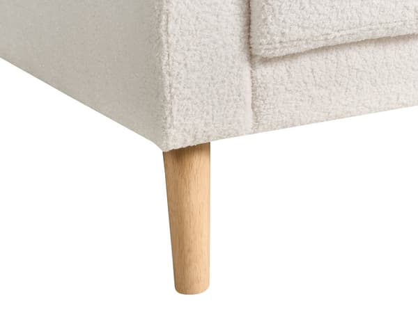 Soffa Off-White Tygklädsel 2-sits Knapptuftad med Två Kuddar Retro Traditionell Stil