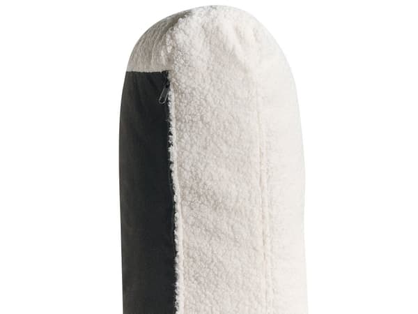 Soffa Off-White Tygklädsel 2-sits Knapptuftad med Två Kuddar Retro Traditionell Stil