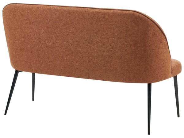 Kökssoffa Brun Polyester Tyg Klädsel 2-sits Metallram Svarta Ben Bänk