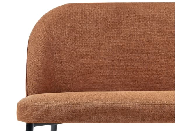 Kökssoffa Brun Polyester Tyg Klädsel 2-sits Metallram Svarta Ben Bänk