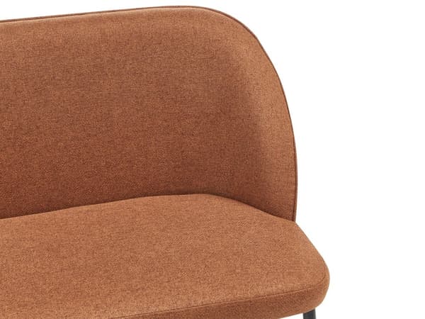 Kökssoffa Brun Polyester Tyg Klädsel 2-sits Metallram Svarta Ben Bänk