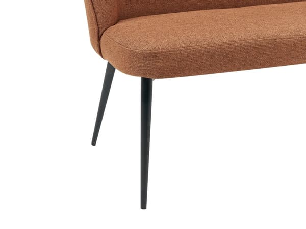 Kökssoffa Brun Polyester Tyg Klädsel 2-sits Metallram Svarta Ben Bänk