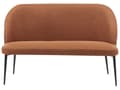 Miniatyrbild 1 av 9: Kökssoffa Brun Polyester Tyg Klädsel 2-sits Metallram Svarta Ben Bänk