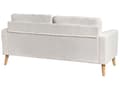 Miniatyrbilde 5 av 11: Sofa Off-white Teddystoff 2-seter Dekorative knapper Ekstra puter med avtakbare trekk Ben i lyst tre Retro design Stue