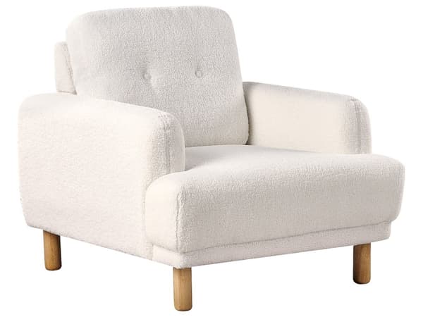 Sofagruppe 3-seters Sofa Lenestol Beige Boucle Treben Loveseat Retro Minimalistisk