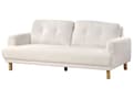 Miniatyrbilde 5 av 11: Sofa Hvit Boucle Stoff 3-seters Loveseat Retro Minimalistisk Stuemøbler