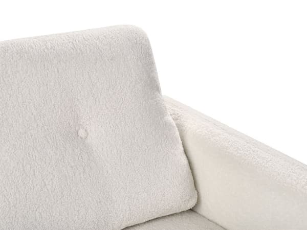 Sofa Hvit Boucle Stoff 3-seters Loveseat Retro Minimalistisk Stuemøbler