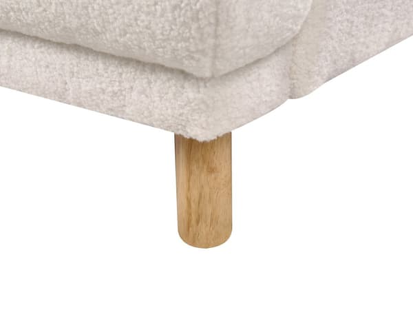 Sofa Hvit Boucle Stoff 3-seters Loveseat Retro Minimalistisk Stuemøbler