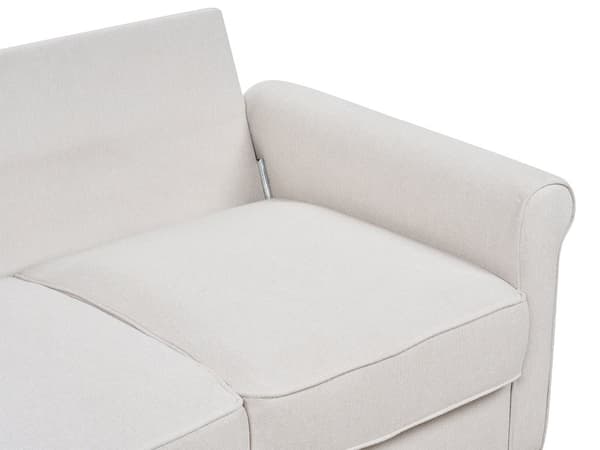 Sofa Lysebeige 3-seters Stoff med treramme Polstret sete Stue Moderne design