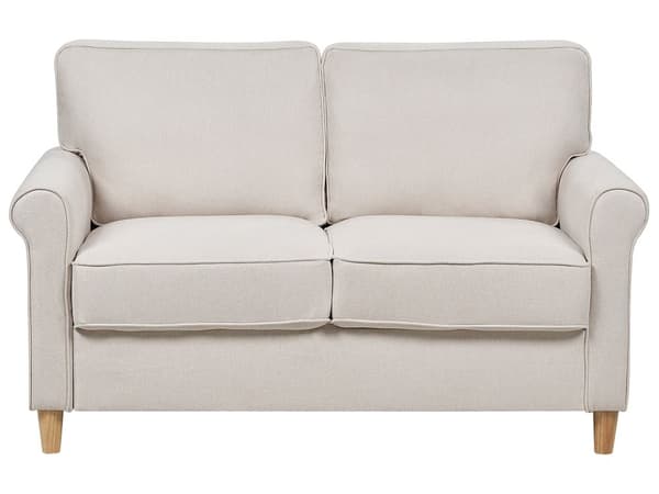 Sofa Lysebeige Stoff med Treramme med Spiralfjærer Stue 2-seters Moderne