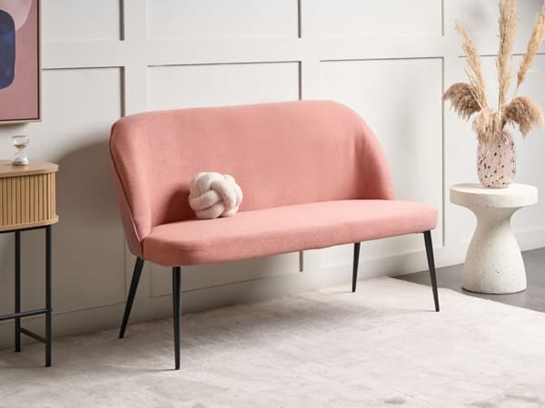 Sofabænk Lyserød Polyester 2 Personers Køkkensofa Sofa Blød Design Højrygget