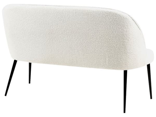 Sofabænk Hvid Boucle 2 Personers Køkkensofa Sofa Blød Design Højrygget