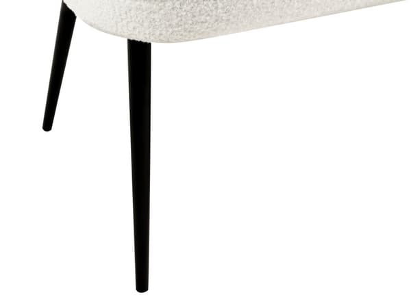 Sofabænk Hvid Boucle 2 Personers Køkkensofa Sofa Blød Design Højrygget