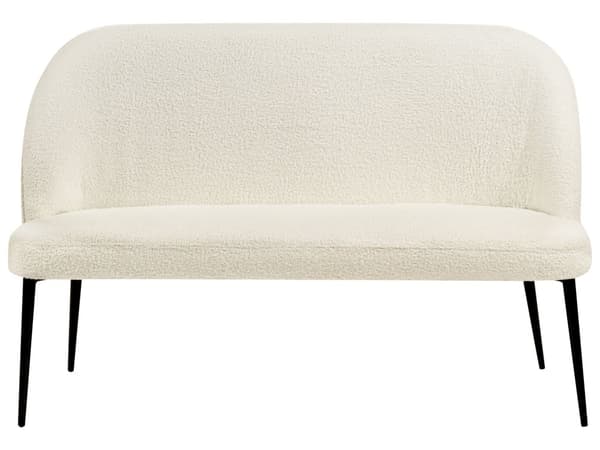 Sofabænk Beige Boucle 2 Personers Køkkensofa Sofa Blød Design Højrygget